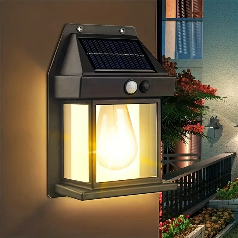 New Solar Tungsten Filament Lamp Outdoor Waterproof Intelligent Induction Wall Lamp Courtyard Garden Villa Lighting Night Light