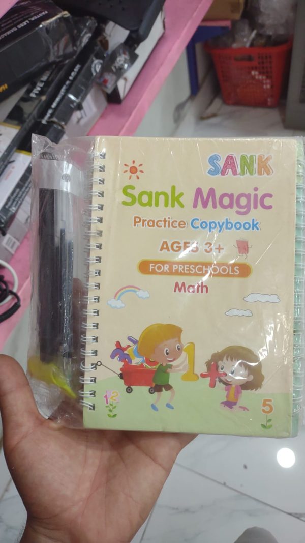 Magic Book Practice Sank (4 Books + Magic Pen & 10 Ink Refills) Sank Magic Book For Montessori Children Tracing Handwriting First Pre-school Baby Learning Books For Kids